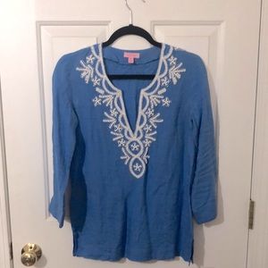Blue beaded Lilly Pulitzer Tunic